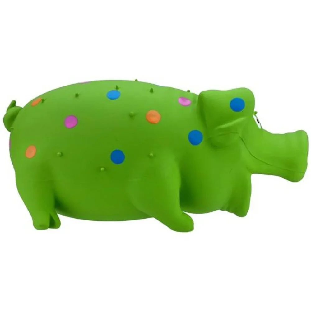 Pigglesworth Latex Squeaky Dog Toy, Green